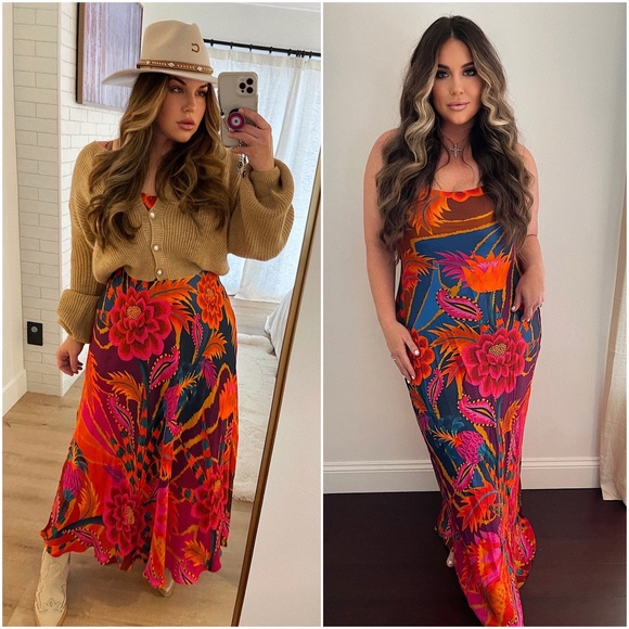 Farm Rio Vintage Wave Multicolor Floral Viscose Maxi Dress Small NWT Tropical - Picture 4 of 17